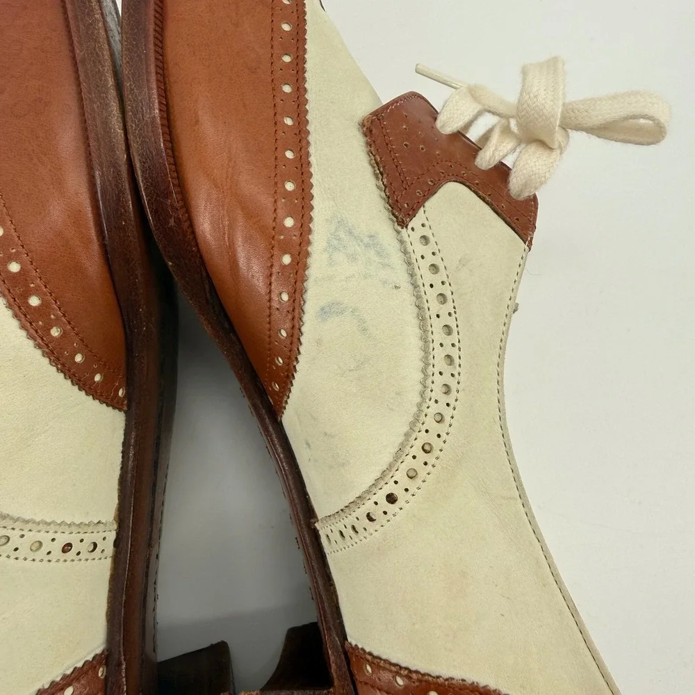 Vintage Polo Ralph Lauren Wingtip Oxfords Womens Size 7.5 AA Made In Italy